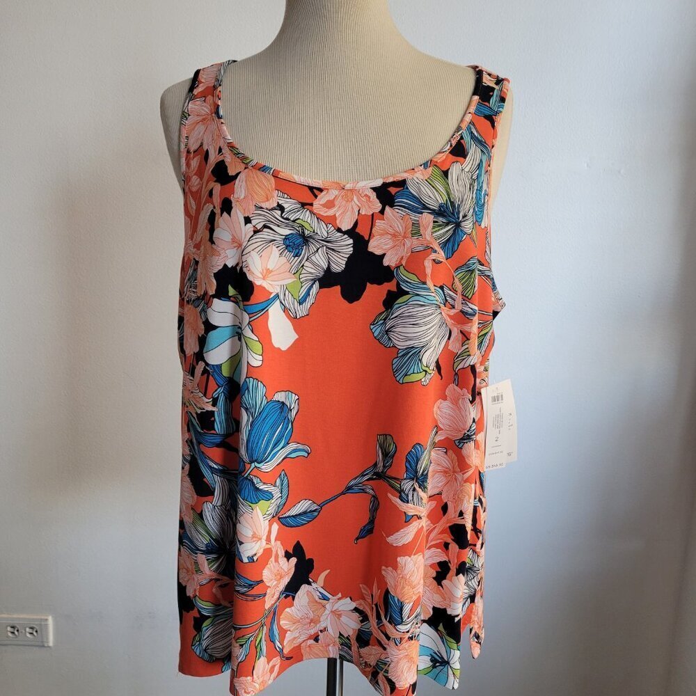 NWT Chico’s Floral Tank Top (Chico Size: 2) - Picture 10 of 16